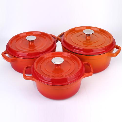 5QT Red Enameled Cast Iron Casserole