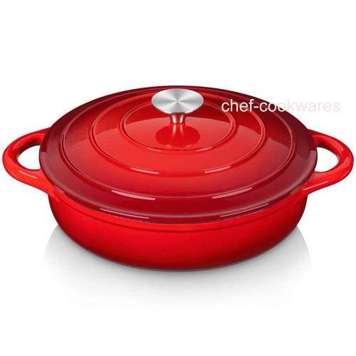 28cm Enameled Shallow Cast Iron Casserole