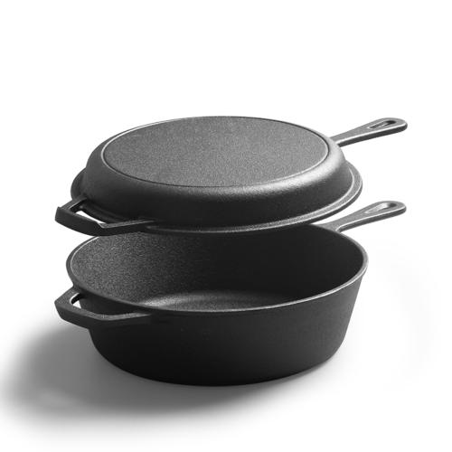 5Qt Cast Iron 2 In 1 Skillet Set Combo Cooker