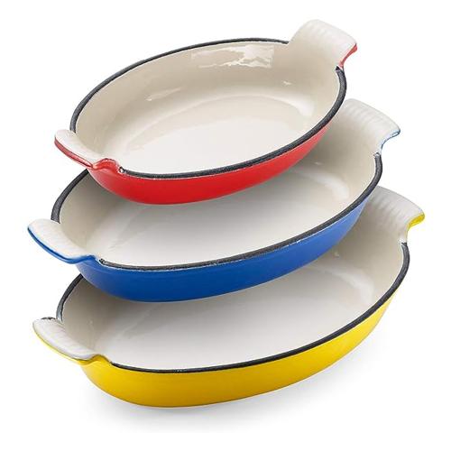 Non Stick Enameled Cast Iron Oval Raster