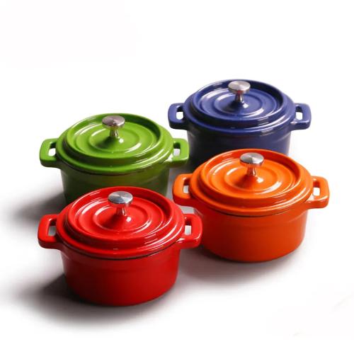 Round Mini Enamel Cast Iron Dutch Ovens Pot for All Heat Source