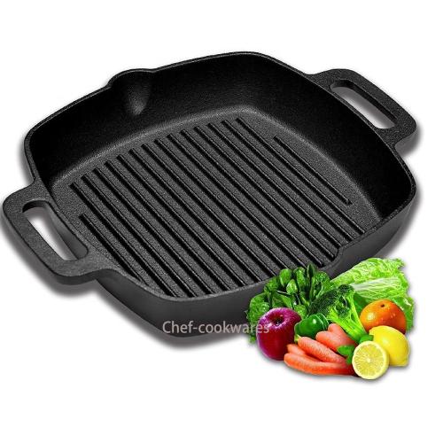 Deep Cast Iron Skillet with Dual Handles – Great for One-Pan Meals
