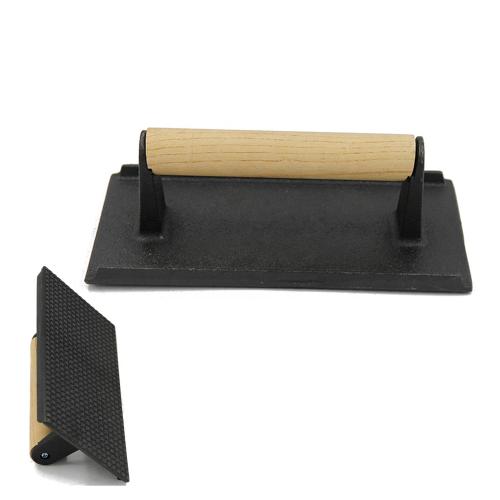 Rectangle Burger Press with Wooden Handle